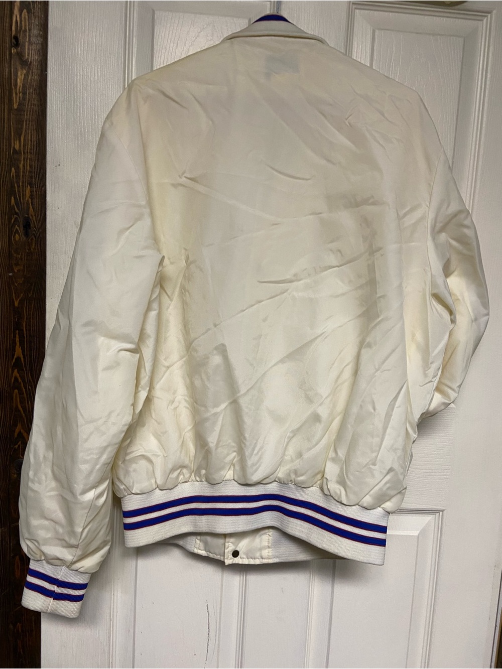 Satin Bomber Jacket with Blue-Striped Ribbing - Unbranded - Picture 2 of 4